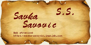 Savka Savović vizit kartica
